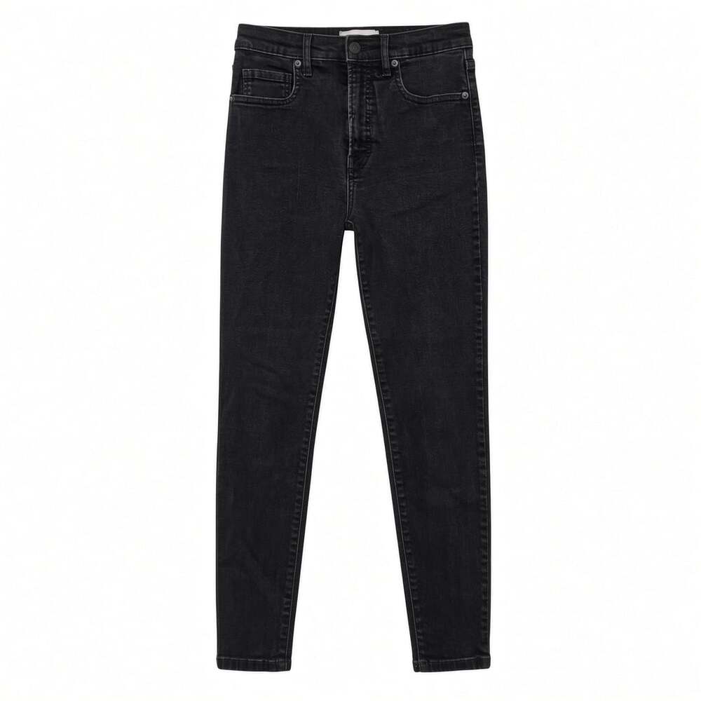 Everlane High-Rise Ankle Skinny Jeans in Washed Black